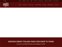 Tablet Screenshot of angelosrestaurant.com